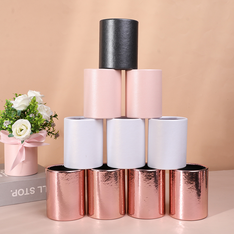 Florist Supply Paper - 4 個ミニラウンドフラワーボックスギフト花屋花束花瓶結婚式誕生日パーティーラッピングペーパー収納ボックス包装バケツ用品
