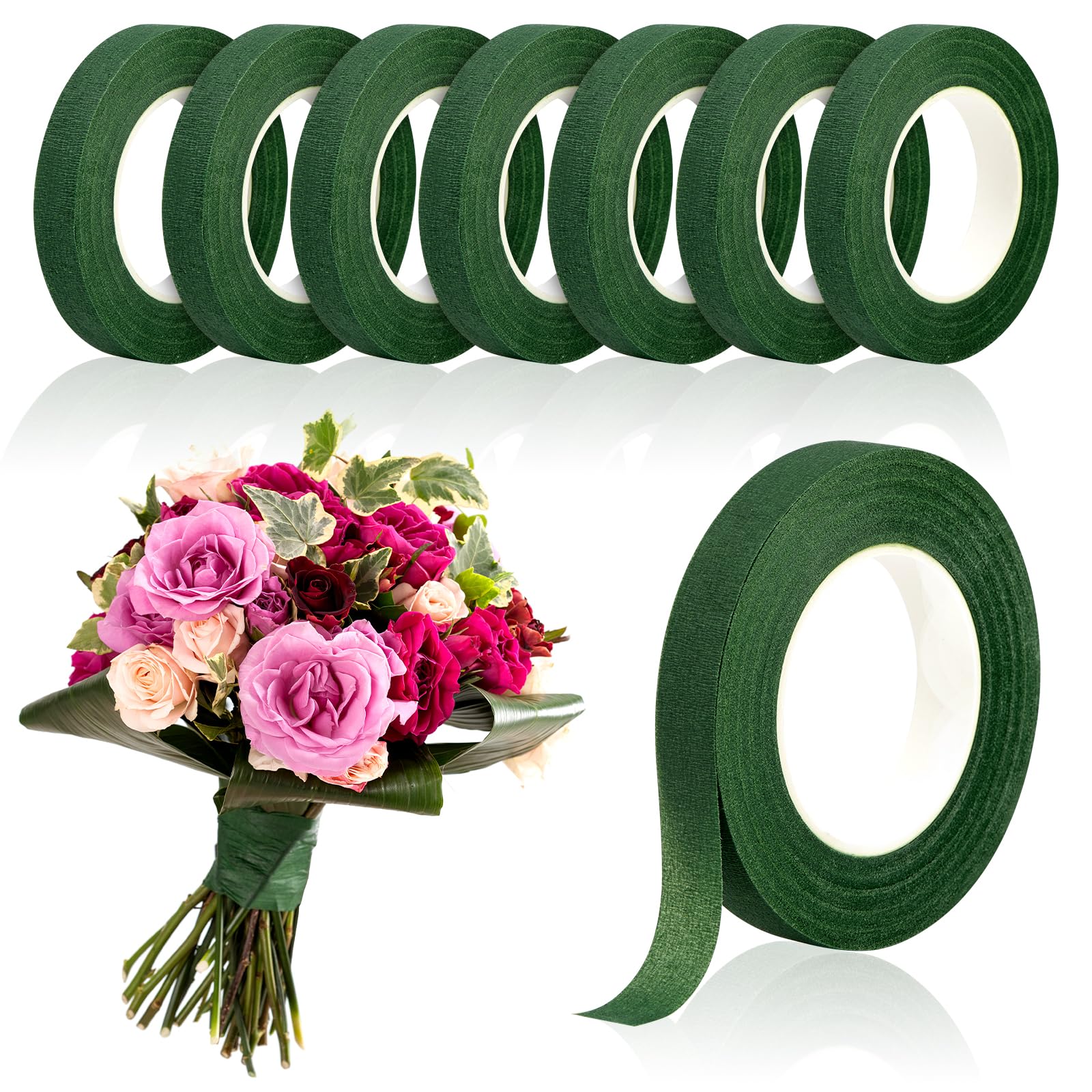Florist Supply Paper - 20 ヤードグリーンブーケ花柄テープ自己粘着包装紙テープ花屋包装 DIY 装飾花結婚式の用品