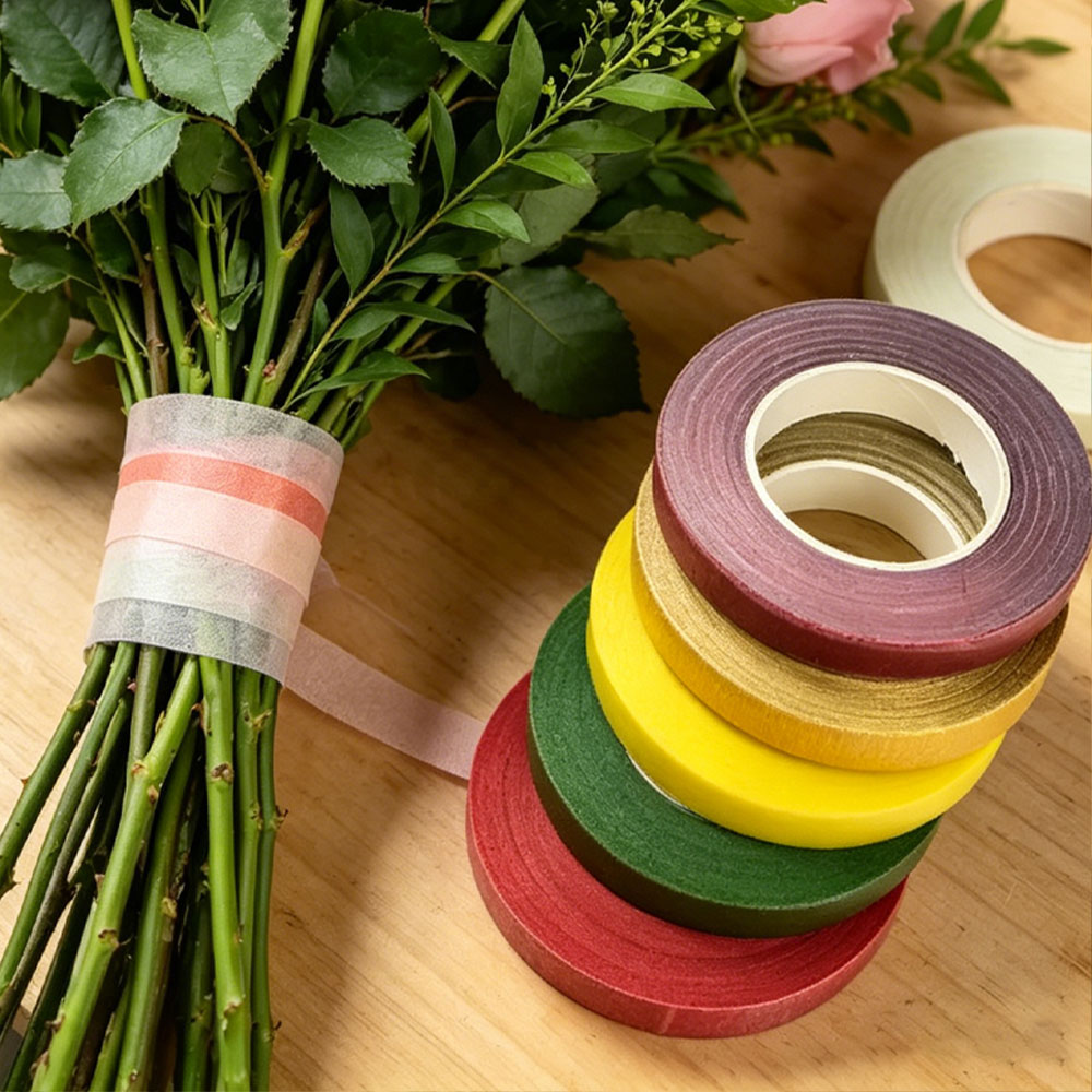 Florist Wreath Supply - 1PC 花束花茎テープグリーン自己粘着テープ花屋フラワーラッピングテープウェディングパーティー DIY 装飾用品