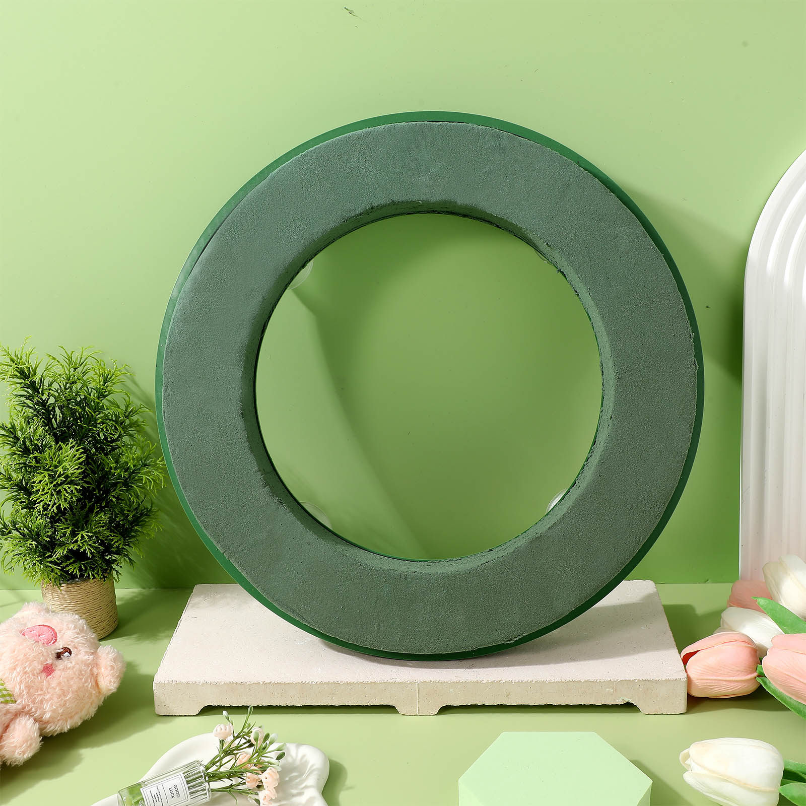 Florist Wreath Supply - 小さな花用フォームリング、泥ブロック、フラワーアレンジメント補助ツール、ウェディングカーパーティーデコレーション、花屋用品、リース製作用