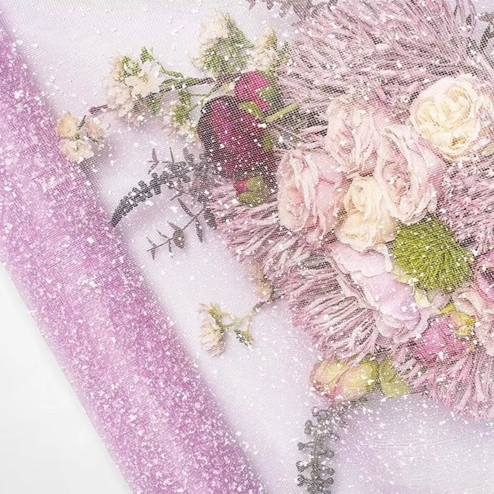 Florist Supply Paper - 雪の結晶柄の生花用包装紙 幅50cm DIYメッシュ包装紙 花屋包装資材 結婚式 誕生日パーティー飾り