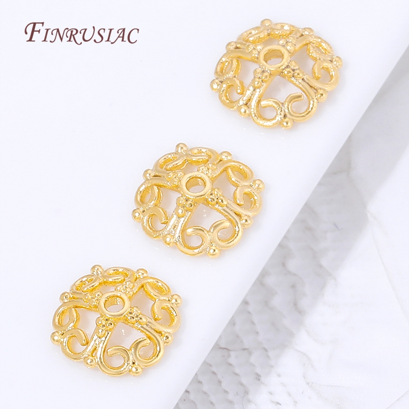 5/10個入り 18K金メッキ オープンワーク スワール ビ - Flower Supplies のレビューと価格