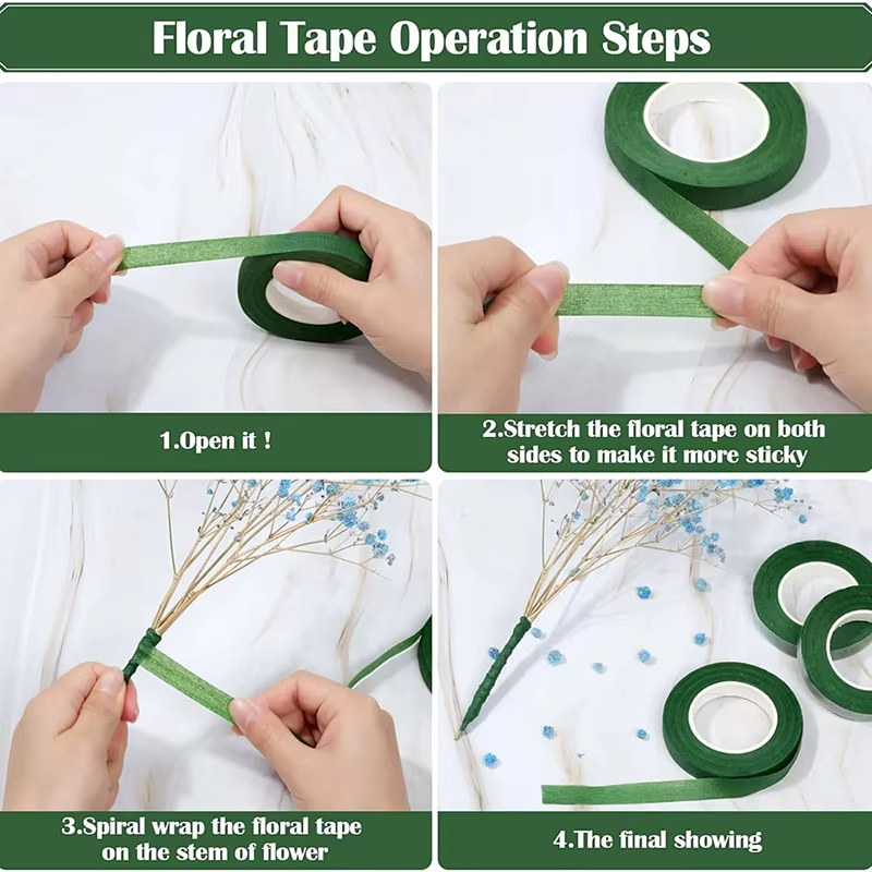 20 ヤードグリーンブーケ花柄テープ自己粘着包装紙テープ花屋 - Florist Supply Paper のレビューと価格