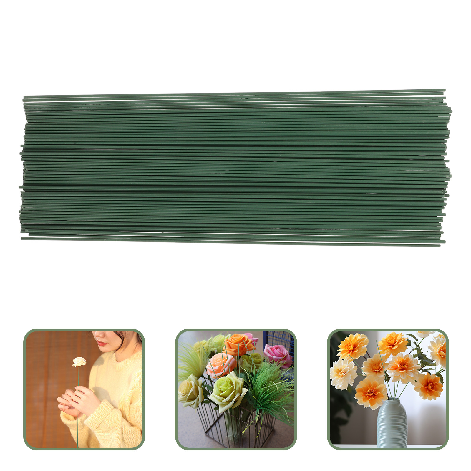 250本入りグリーンフローラルワイヤー、柔軟な造花用ワイヤー - Florist Wreath Supply のレビューと価格