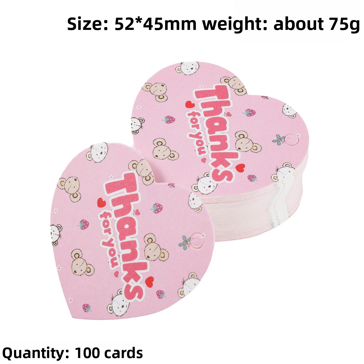 100枚入り サンキューギフトタグカード ハート型 ラブバッ - Flower Supplies のレビューと価格