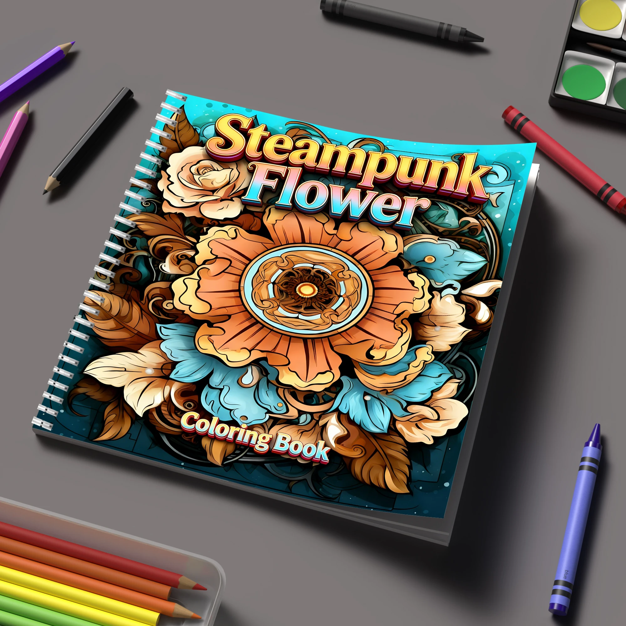 塗り絵ブック スチームパンクフラワー 大人向け塗り絵ブック、 - Flower Supplies のレビューと価格