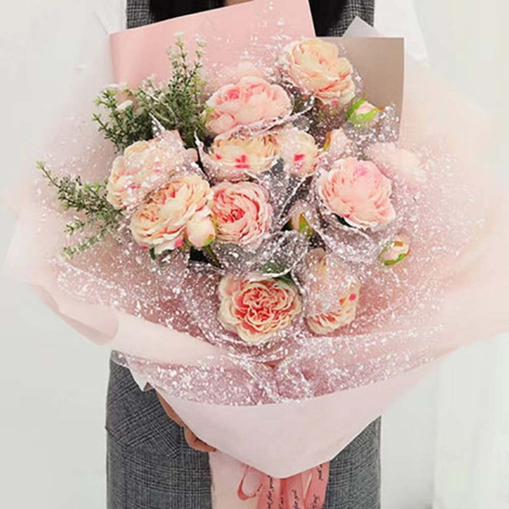 雪の結晶柄の生花用包装紙 幅50cm DIYメッシュ包装紙  - Florist Supply Paper のレビューと価格
